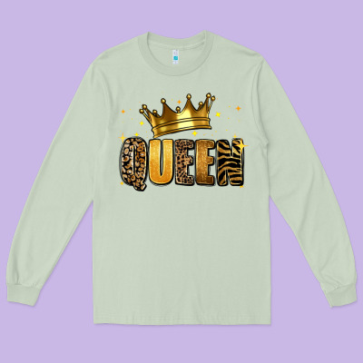 Queen Glitter Long Sleeve Tee Designed By Ranaportraitstore