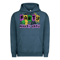 Pigment Midnight Navy aint no party like mardi gras Urban Hoodie - MaliasSmallBusiness