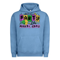 Pigment Pebble Blue aint no party like mardi gras Urban Hoodie - MaliasSmallBusiness