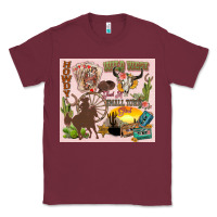 Burgundy wild west western Classic Tee - Zillion Design Studio