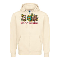 Sandshell happy easter eggs with sunflower leopard and cactus Zipper Hoodie - RanaPortraitStore