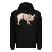 Black american yorkshire pig  baby Premium Hoodie - LillyAllenDesigns