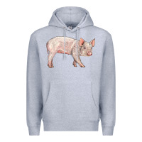 Heather Grey american yorkshire pig  baby Premium Hoodie - LillyAllenDesigns