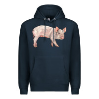 Navy american yorkshire pig  baby Premium Hoodie - LillyAllenDesigns