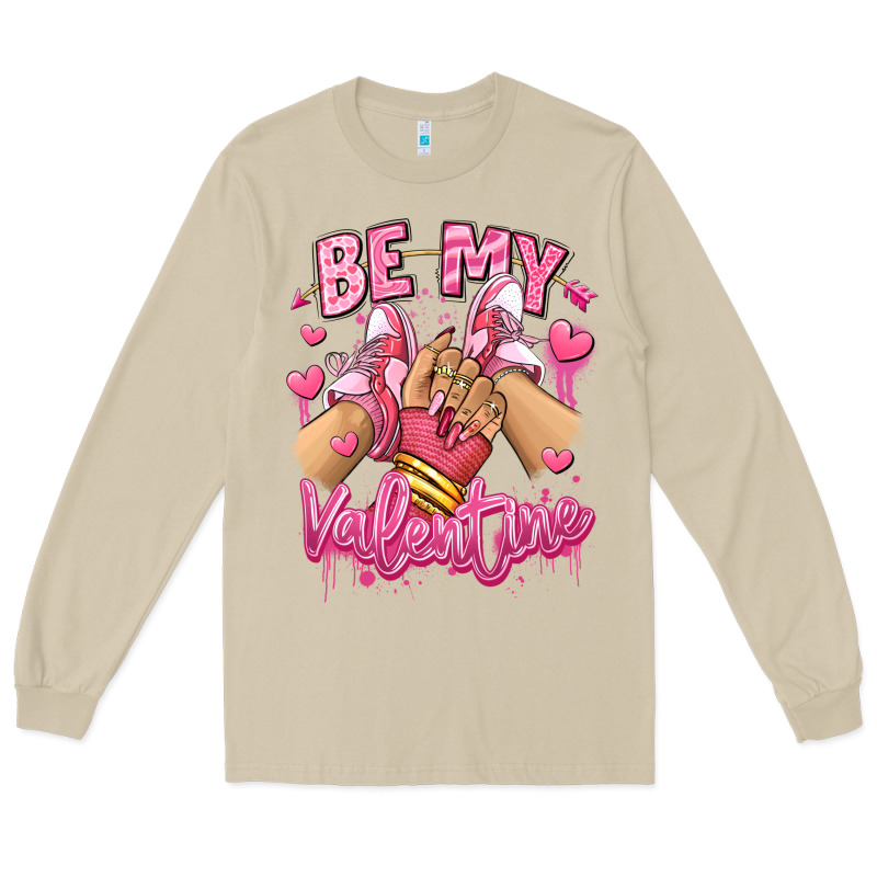 Be My Valentine Light Skinned Girl Sneakers Long Sleeve Tee by RanaPortraitStore | Teevron