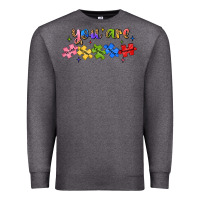 Charcoal Heather you are loved autism Premium Sweatshirt - JahusDesignShop