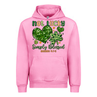Fuchsia Pink not lucky simply blessed Urban Hoodie - MaliasSmallBusiness