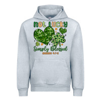 Heather Grey not lucky simply blessed Urban Hoodie - MaliasSmallBusiness