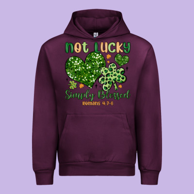 Not Lucky Simply Blessed Urban Hoodie Designed By Maliassmallbusiness