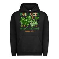 Pigment Black not lucky simply blessed Urban Hoodie - MaliasSmallBusiness