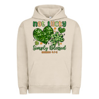 Pigment French Oak not lucky simply blessed Urban Hoodie - MaliasSmallBusiness