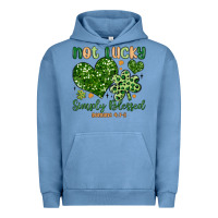 Pigment Pebble Blue not lucky simply blessed Urban Hoodie - MaliasSmallBusiness