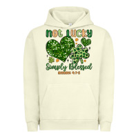 Pigment Pistachio not lucky simply blessed Urban Hoodie - MaliasSmallBusiness