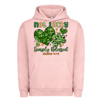 Pigment Salmon not lucky simply blessed Urban Hoodie - MaliasSmallBusiness
