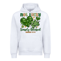 White not lucky simply blessed Urban Hoodie - MaliasSmallBusiness