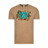 Vintage Coffee rodeo time  with leopard and cowhide Vintage Tee - Artiststas