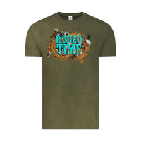 Vintage Olive rodeo time  with leopard and cowhide Vintage Tee - Artiststas