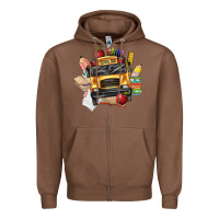 Chestnut school bus driver front Zipper Hoodie - texasbilliewilder