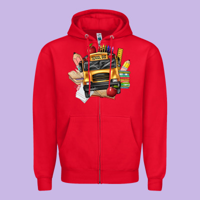 School Bus Driver Front Zipper Hoodie Designed By Texasbilliewilder