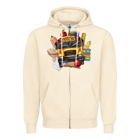 Sandshell school bus driver front Zipper Hoodie - texasbilliewilder