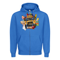 True Royal school bus driver front Zipper Hoodie - texasbilliewilder