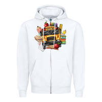 White school bus driver front Zipper Hoodie - texasbilliewilder