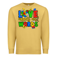 Antique Gold love needs no words Premium Sweatshirt - JahusDesignShop