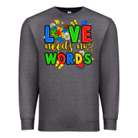Charcoal Heather love needs no words Premium Sweatshirt - JahusDesignShop