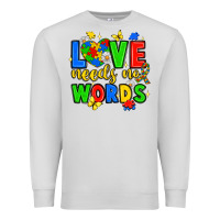 Dove Grey love needs no words Premium Sweatshirt - JahusDesignShop