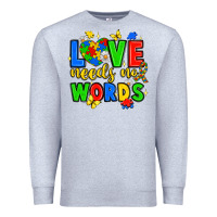 Heather Grey love needs no words Premium Sweatshirt - JahusDesignShop
