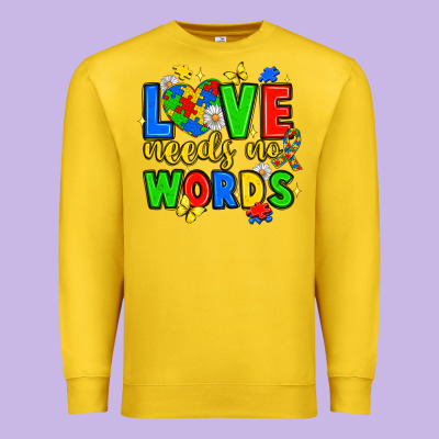 Love Needs No Words Premium Sweatshirt Designed By Jahusdesignshop