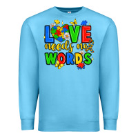 Ocean Blue love needs no words Premium Sweatshirt - JahusDesignShop