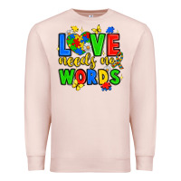 Pale Pink love needs no words Premium Sweatshirt - JahusDesignShop
