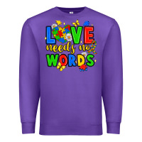 Purple love needs no words Premium Sweatshirt - JahusDesignShop