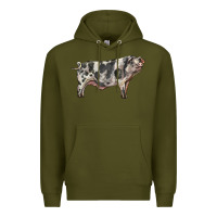 Army Green Spotted Pig Premium Hoodie - LillyAllenDesigns