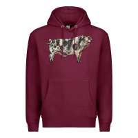 Burgundy Spotted Pig Premium Hoodie - LillyAllenDesigns