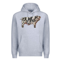 Heather Grey Spotted Pig Premium Hoodie - LillyAllenDesigns