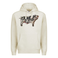 Oatmeal Heather Spotted Pig Premium Hoodie - LillyAllenDesigns