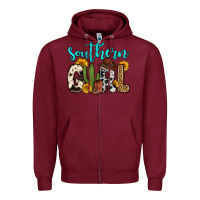 Burgundy southern girl Zipper Hoodie - Zillion Design Studio