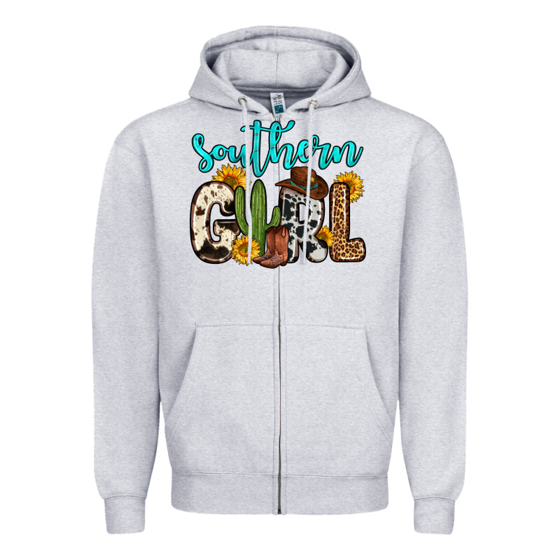 Southern Girl Zipper Hoodie by Zillion Design Studio | Teevron