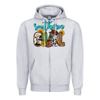Heather Grey southern girl Zipper Hoodie - Zillion Design Studio