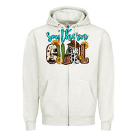 Oatmeal Heather southern girl Zipper Hoodie - Zillion Design Studio