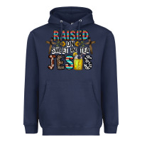 Navy raised on sweet and tea jesus Heavyweight Hoodie - CowhideDigitalArt