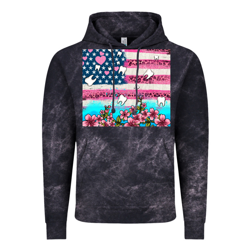 American Flag And Teeth With Flowers Vintage Hoodie by AdoDesignShop | Teevron