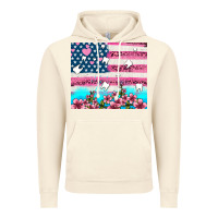 Vintage Artic american flag and teeth with flowers Vintage Hoodie - AdoDesignShop