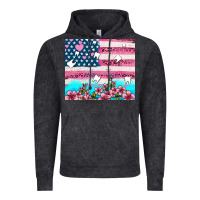 Vintage Black american flag and teeth with flowers Vintage Hoodie - AdoDesignShop