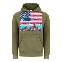 Vintage Olive american flag and teeth with flowers Vintage Hoodie - AdoDesignShop