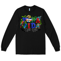 Black pura vida costa rica rana Long Sleeve Tee - RanaPortraitStore