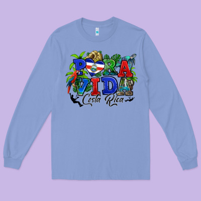 Pura Vida Costa Rica Rana Long Sleeve Tee Designed By Ranaportraitstore