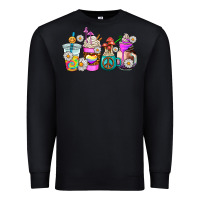 Black hippie coffee cups Premium Sweatshirt - AdoDesignShop